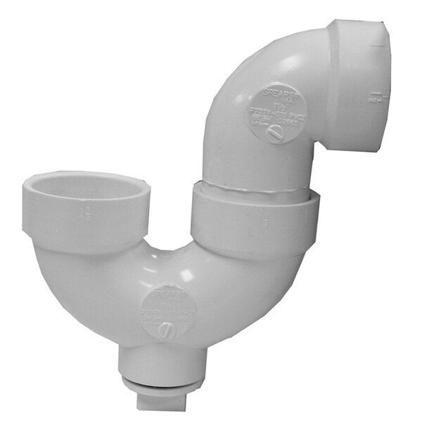 2 in. PVC P-Trap with Cleanout and Solvent Weld Joint